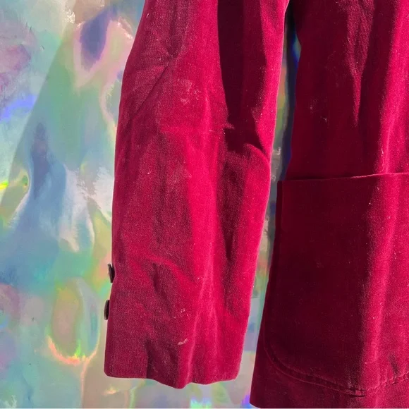70s Maroon Velvet Slim Blazer - Picture 13 of 13